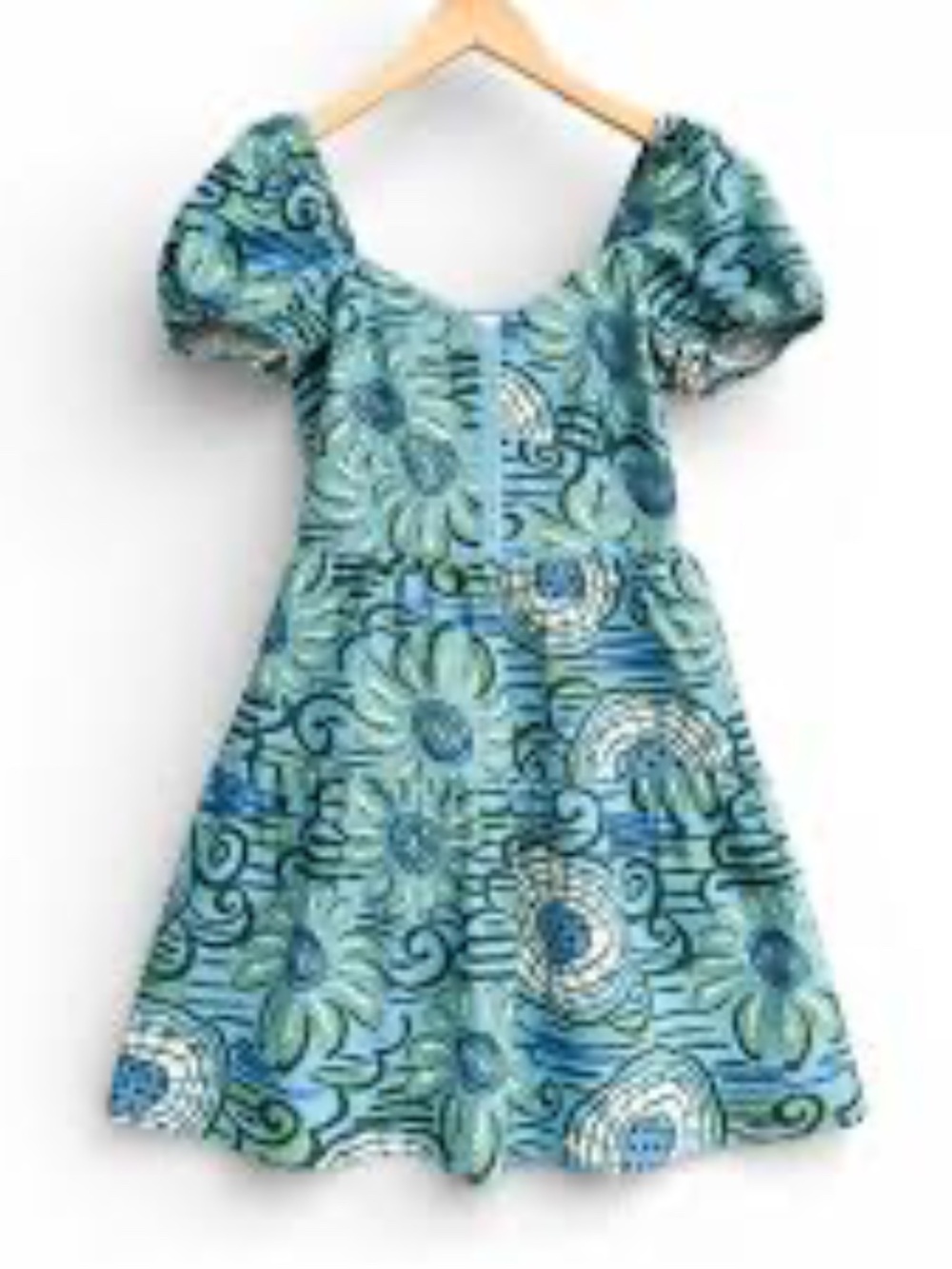 House Of Harlow 1960 Blue Smocked Baby Doll Linen Blend Mini Dress - size M -NWT